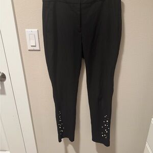 Zara Black Cropped Pants with Stud Accents